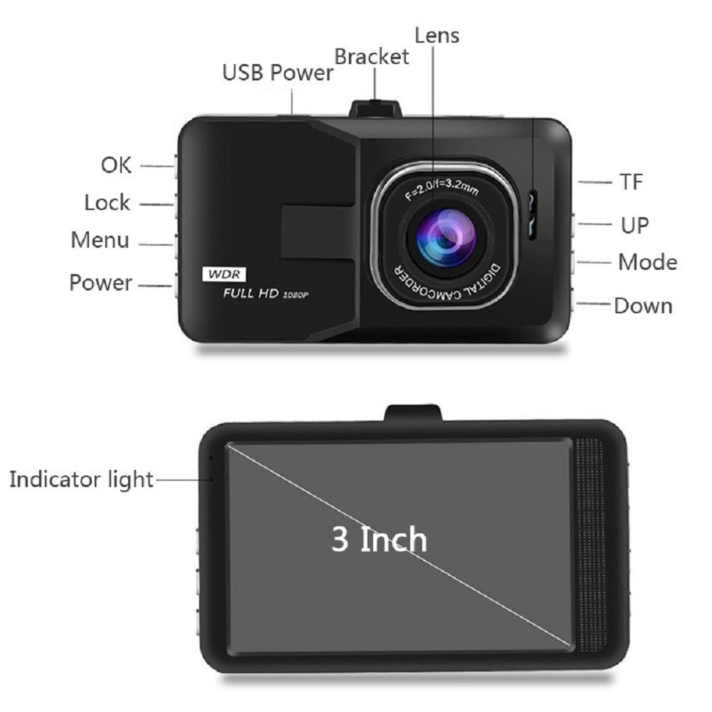 JDM™ Series A Dash Cam 1080P